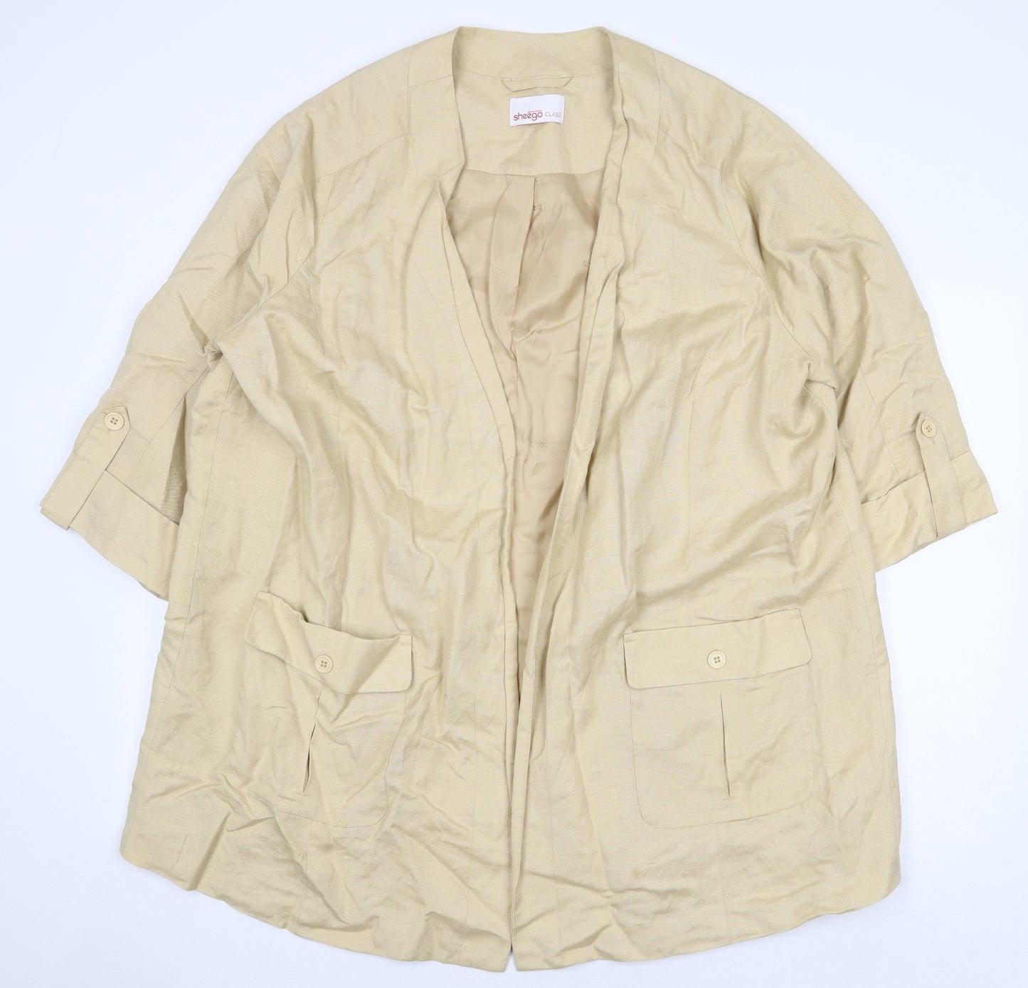 Sheego Womens Beige Jacket Size 26