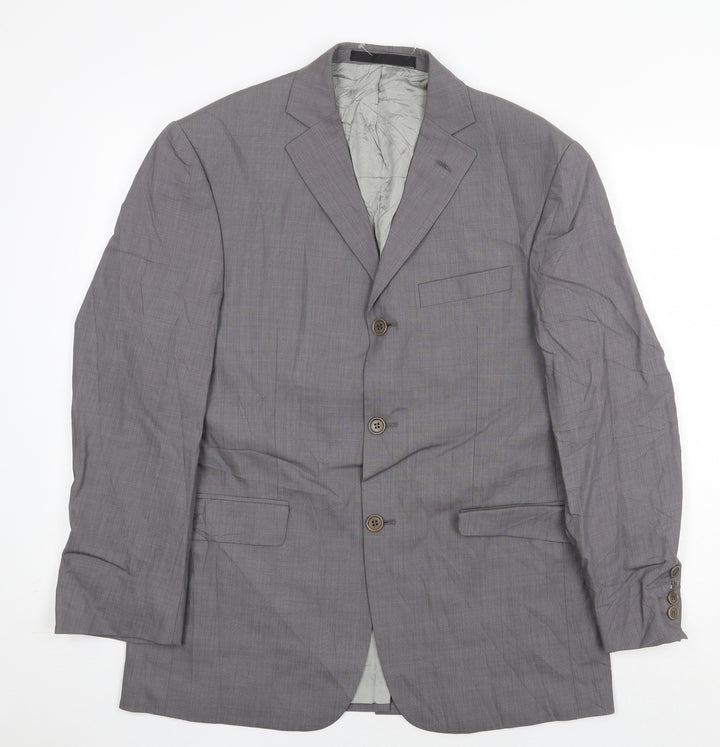 Marks and Spencer Mens Grey Wool Jacket Blazer Size 38