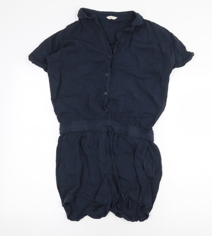 Lush Womens Blue Viscose Playsuit One-Piece Size 6 Button