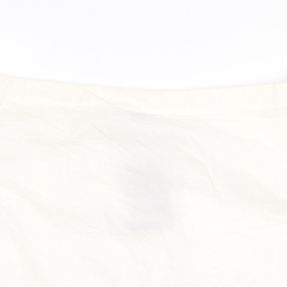 New Look Womens White 100% Cotton Basic Blouse Size 12 Off the Shoulder