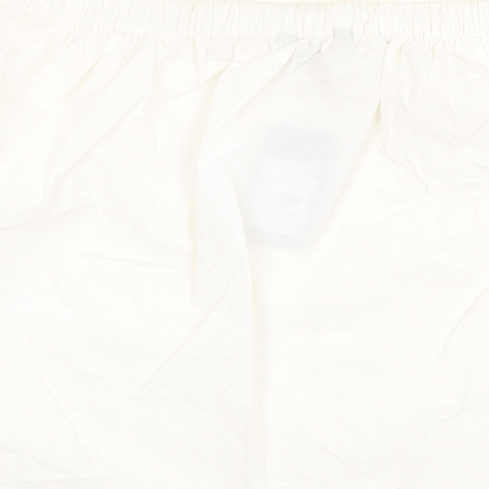 New Look Womens White 100% Cotton Basic Blouse Size 12 Off the Shoulder