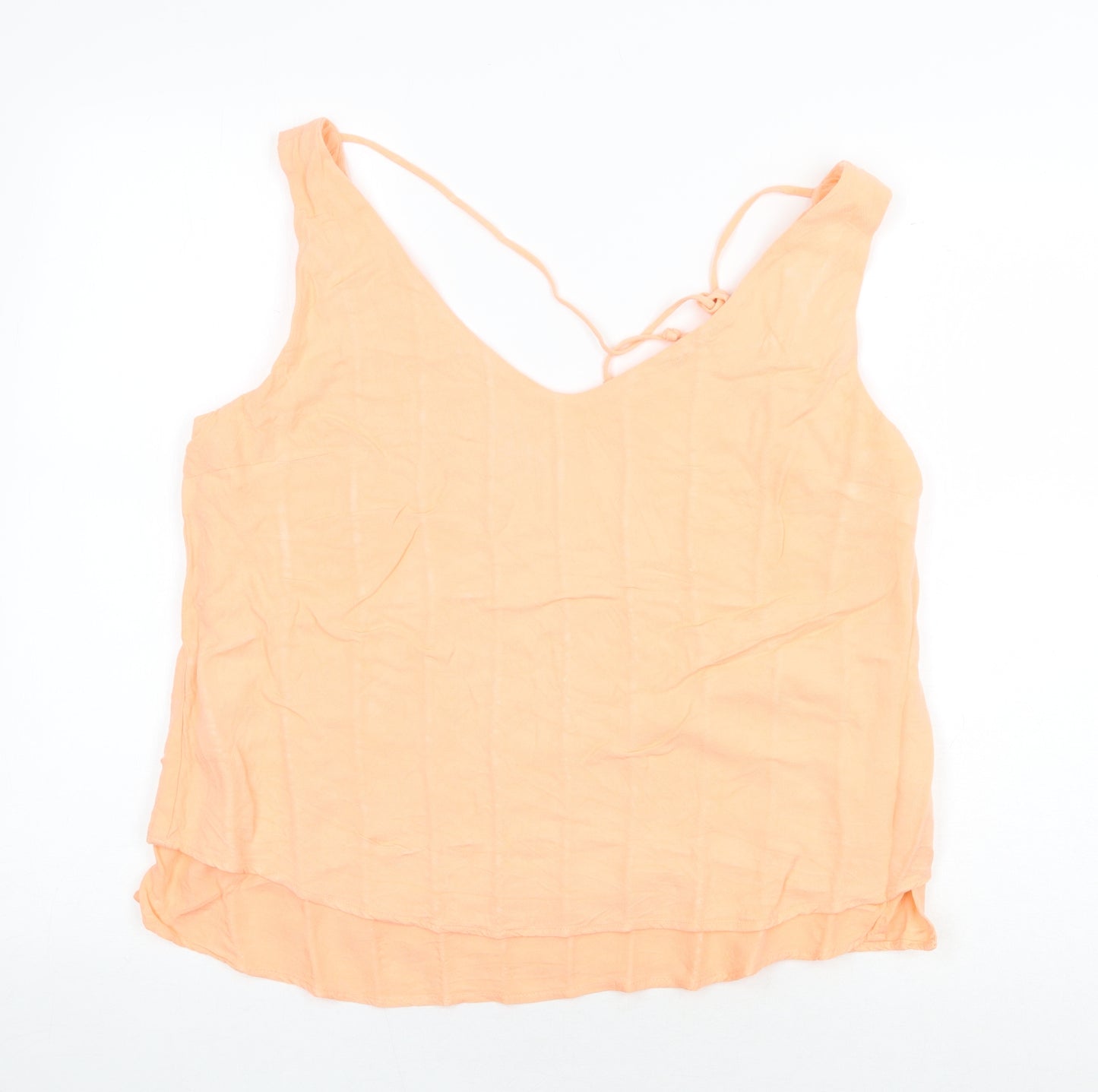 Oasis Womens Orange Viscose Basic Tank Size 16 V-Neck