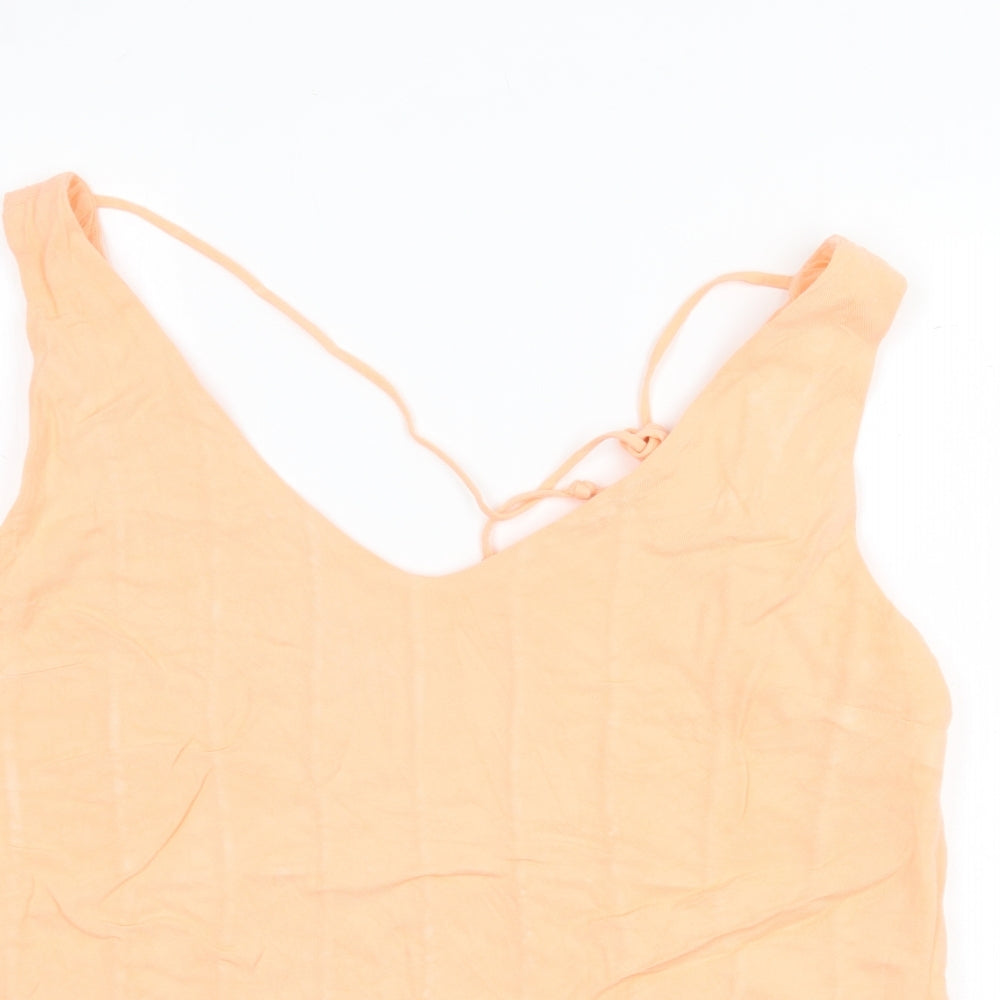 Oasis Womens Orange Viscose Basic Tank Size 16 V-Neck