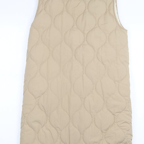 Marks and Spencer Womens Beige Gilet Waistcoat Size 6 Button - Longline
