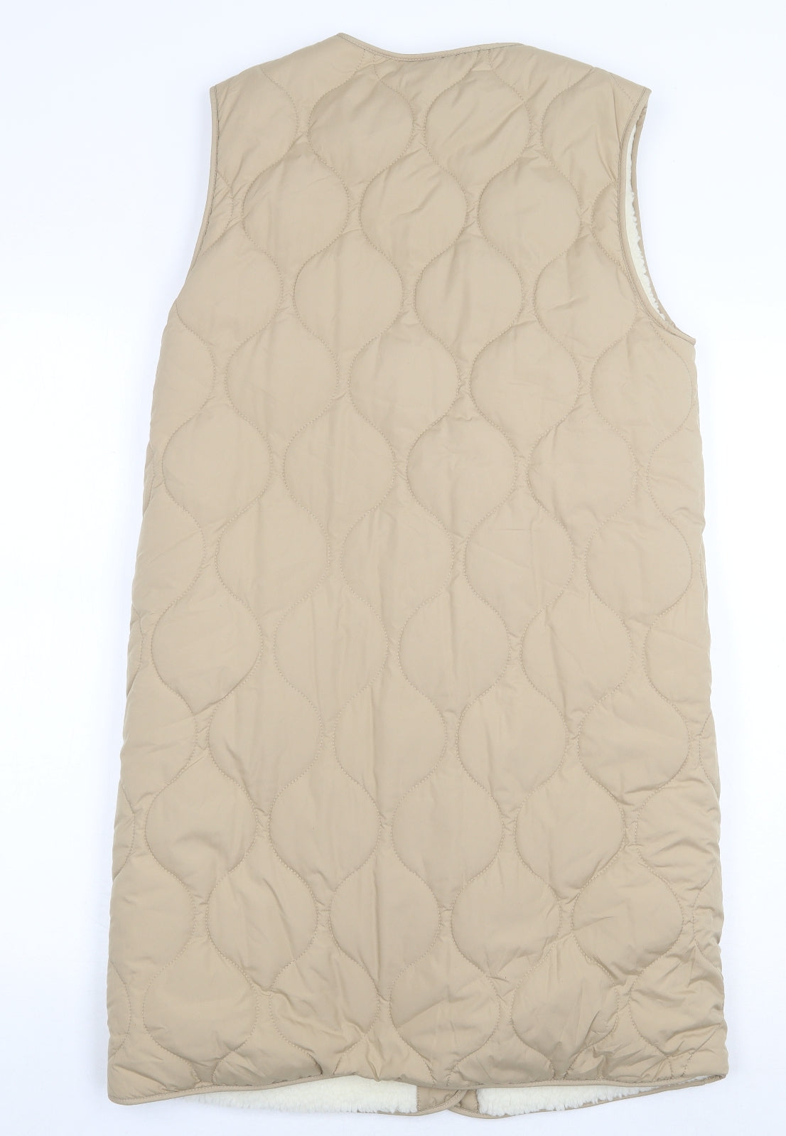 Marks and Spencer Womens Beige Gilet Waistcoat Size 6 Button - Longline