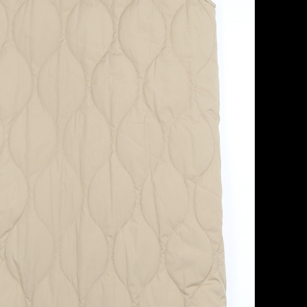 Marks and Spencer Womens Beige Gilet Waistcoat Size 6 Button - Longline