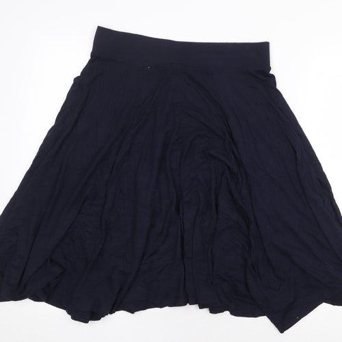 george & martha Womens Blue Viscose Flare Skirt Size S