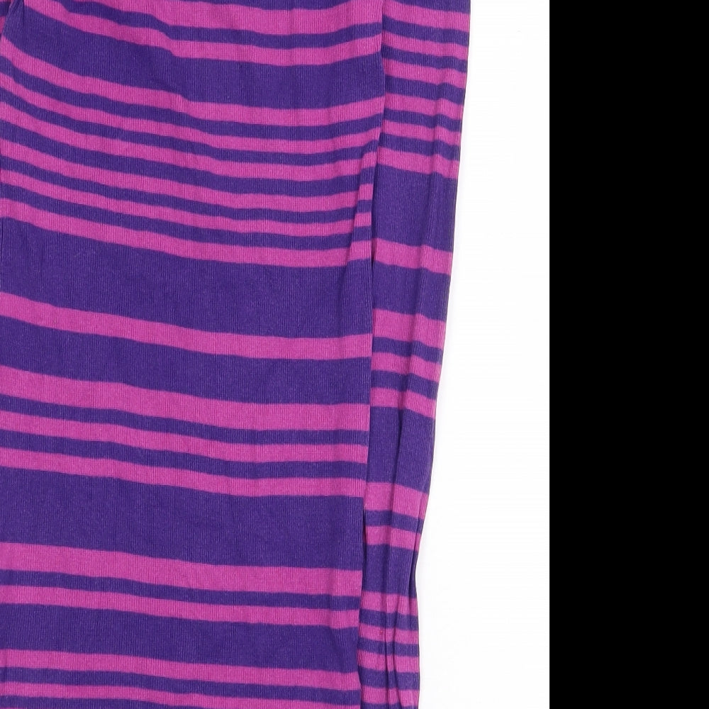 Faded Glory Womens Multicoloured Striped Cotton Basic T-Shirt Size S Scoop Neck
