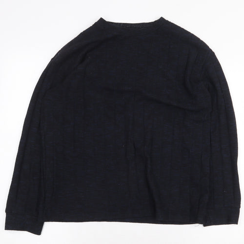 Marks and Spencer Womens Blue Round Neck Viscose Pullover Jumper Size 14