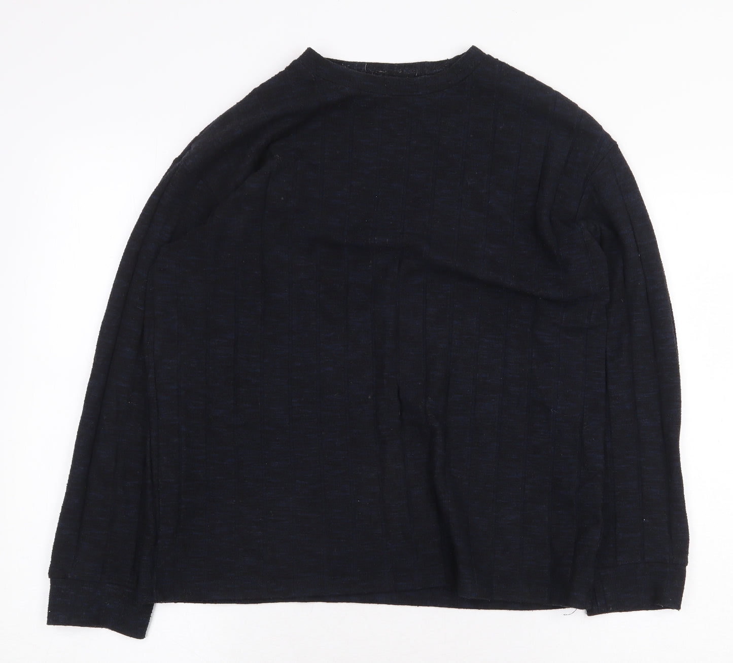 Marks and Spencer Womens Blue Round Neck Viscose Pullover Jumper Size 14