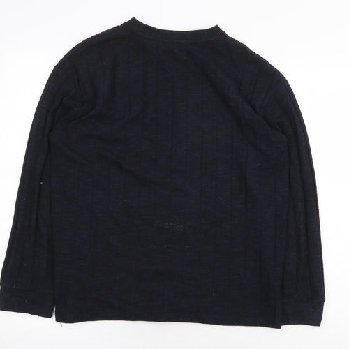 Marks and Spencer Womens Blue Round Neck Viscose Pullover Jumper Size 14
