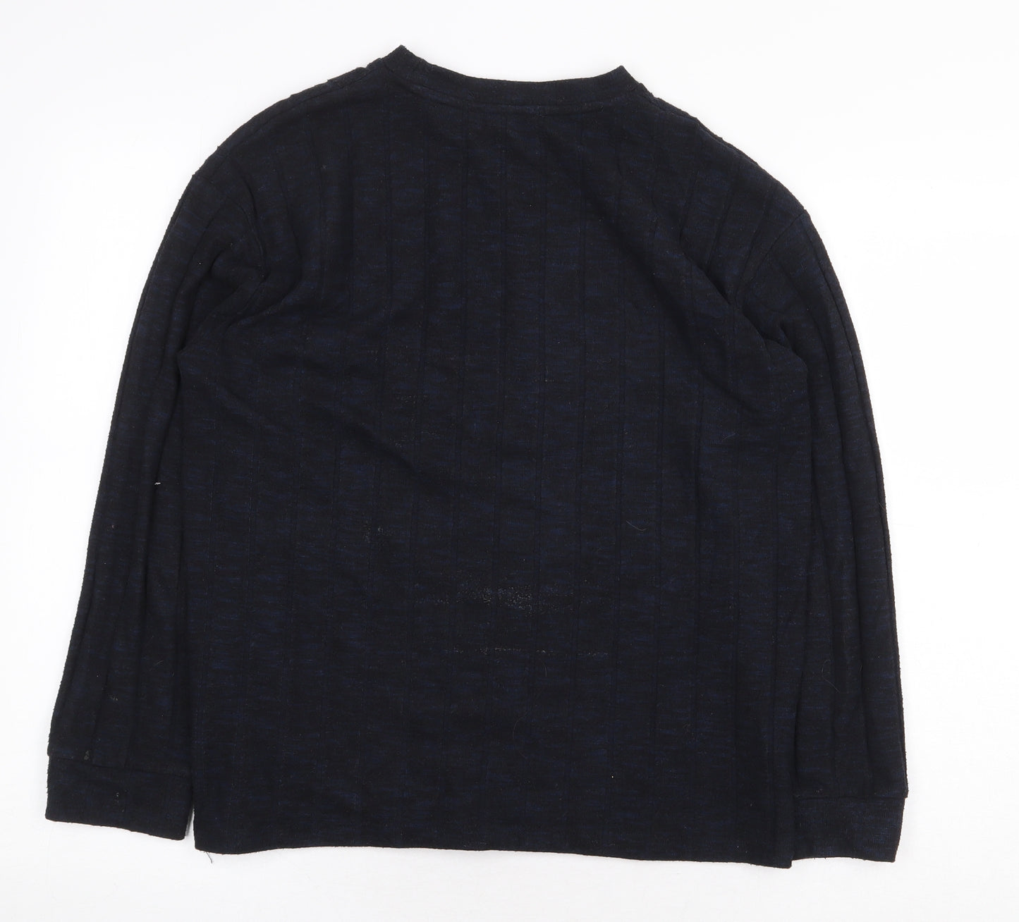 Marks and Spencer Womens Blue Round Neck Viscose Pullover Jumper Size 14