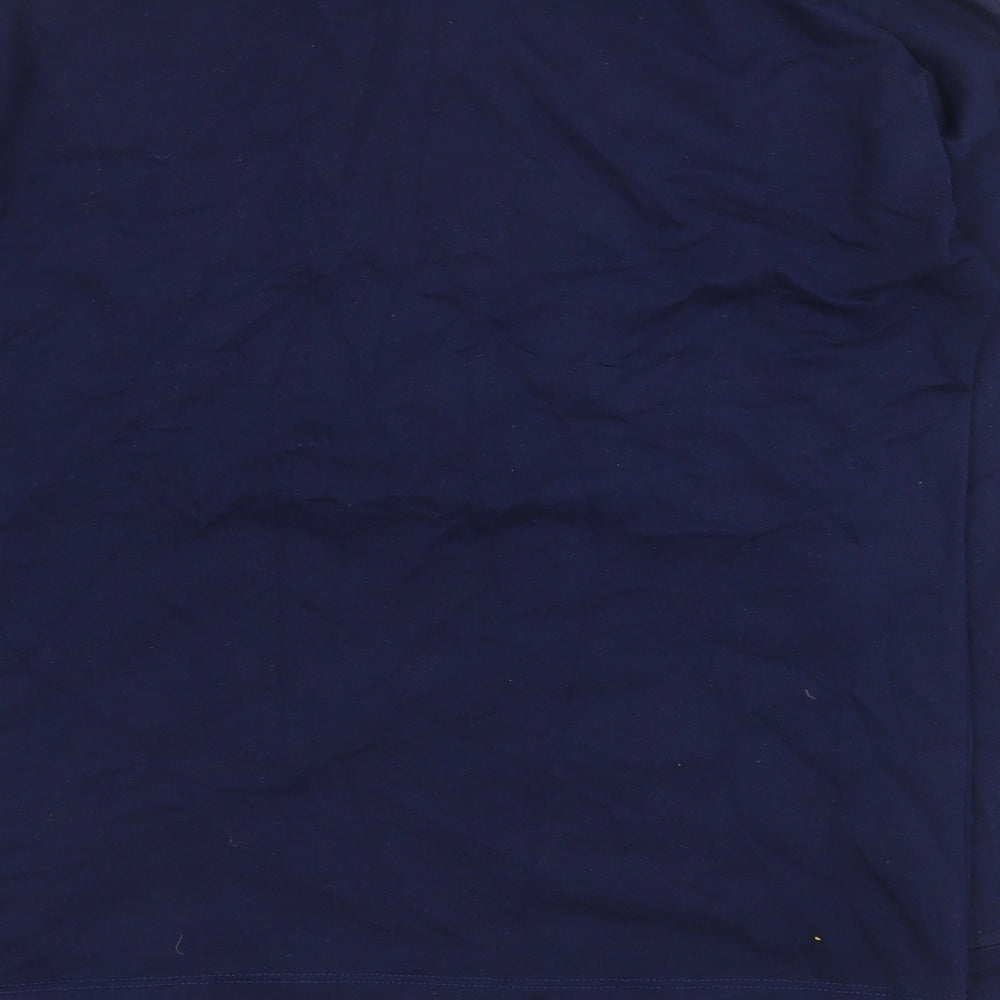 Altitude Womens Blue Cotton Basic T-Shirt Size 10 Round Neck - Butterfly Knot Front