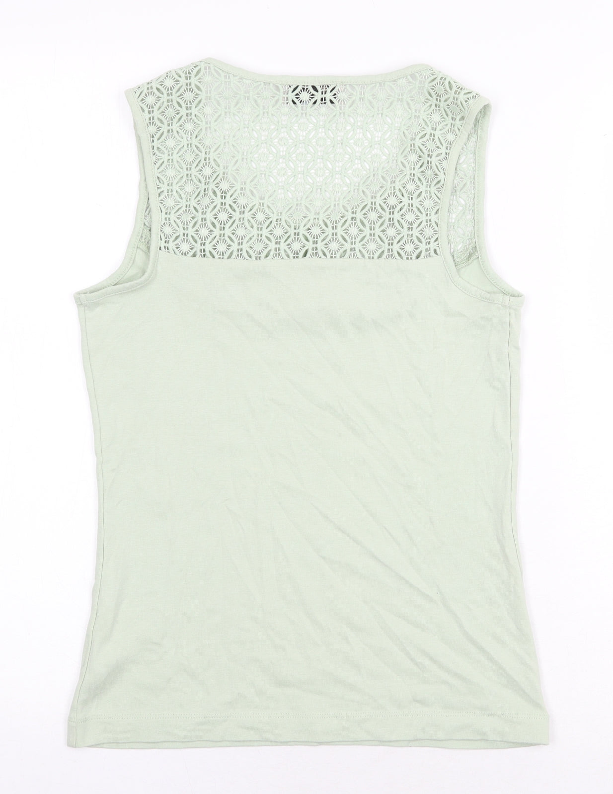 TU Womens Green Cotton Basic Tank Size 8 Scoop Neck