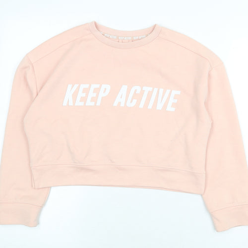 Zara Girls Pink Polyester Pullover Sweatshirt Size 11-12 Years Pullover - Keep Active