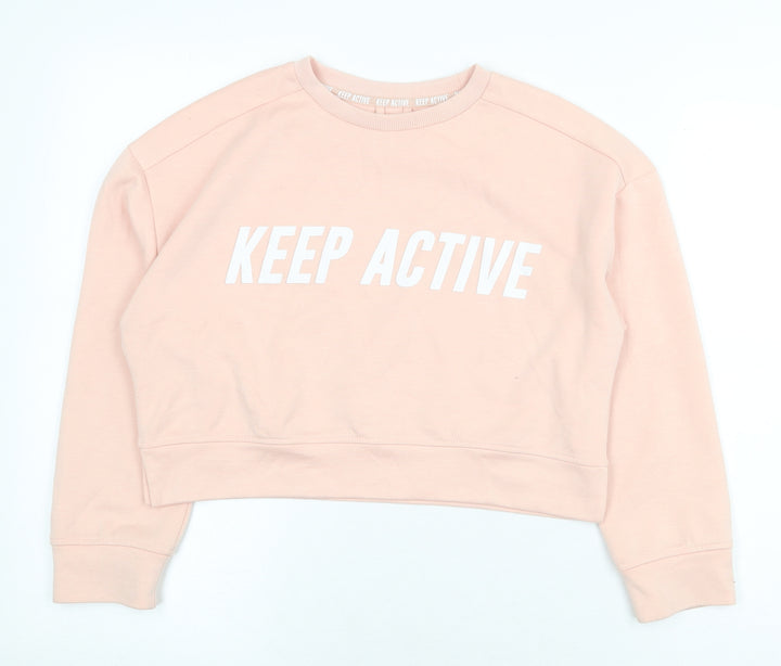 Zara Girls Pink Polyester Pullover Sweatshirt Size 11-12 Years Pullover - Keep Active