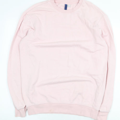 H&M Womens Pink Cotton Pullover Sweatshirt Size S Pullover