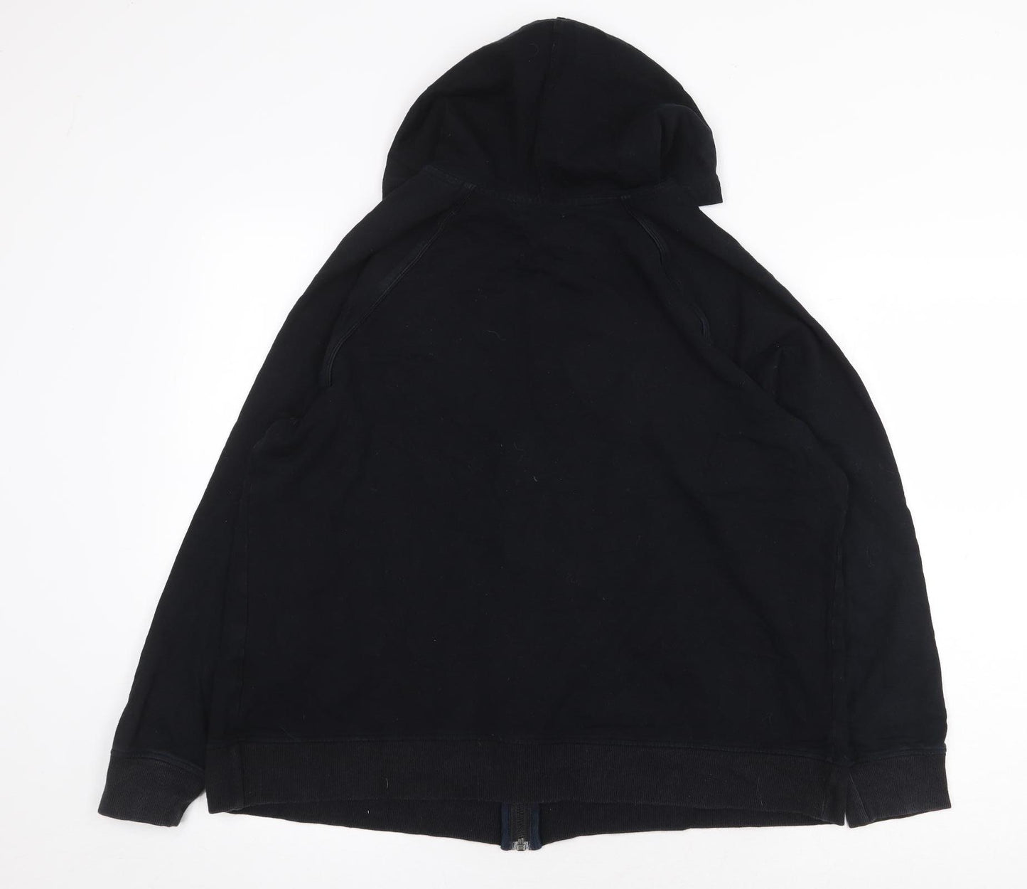 Marks and Spencer Womens Black Cotton Full Zip Hoodie Size 18 Zip