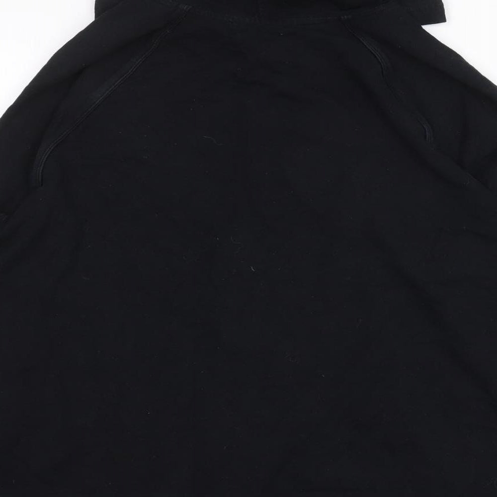 Marks and Spencer Womens Black Cotton Full Zip Hoodie Size 18 Zip
