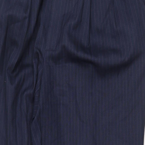 Dino Mens Blue Striped Polyester Dress Pants Trousers Size 40 in Regular Zip