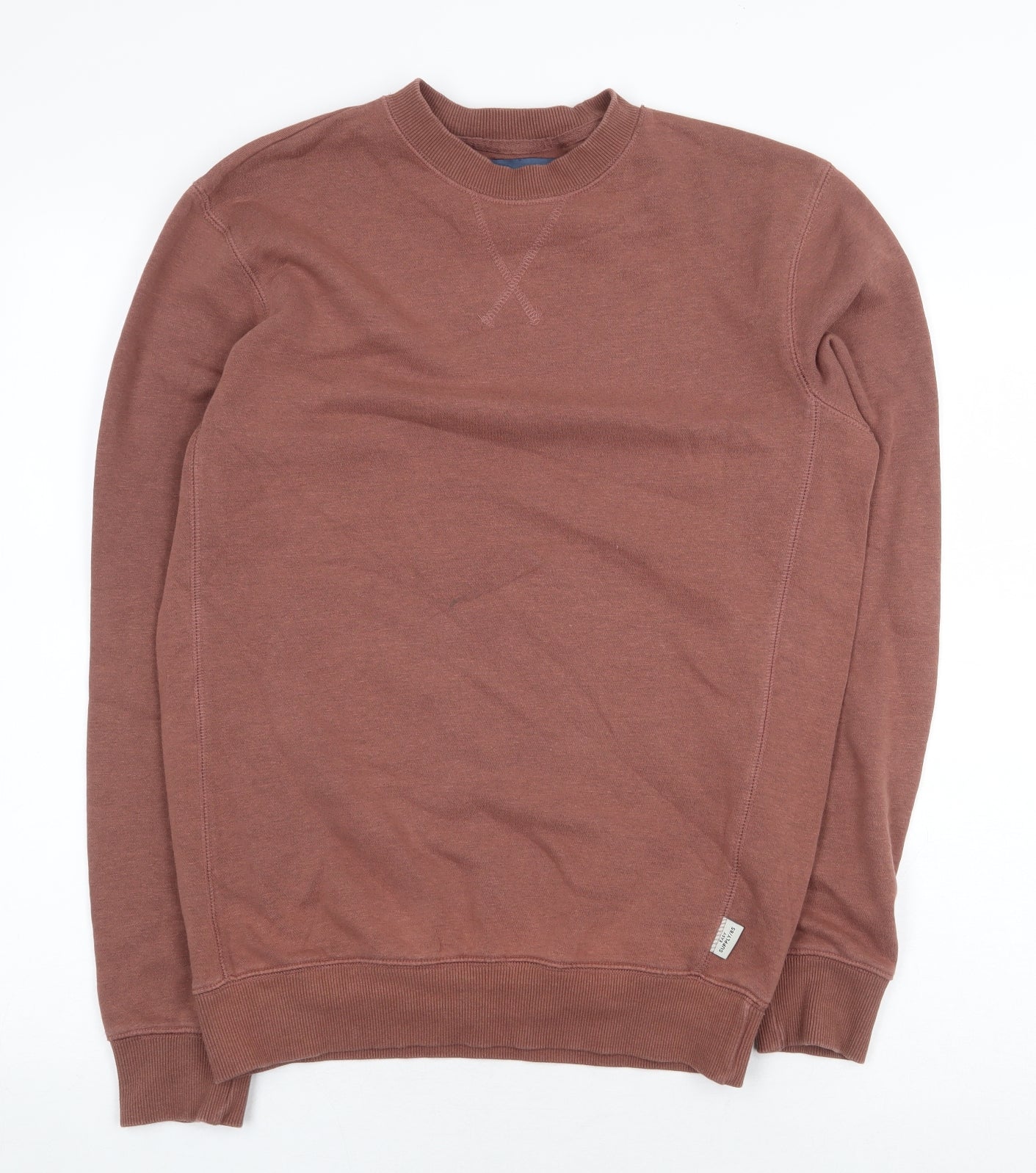 Easy Mens Brown Cotton Pullover Sweatshirt Size S