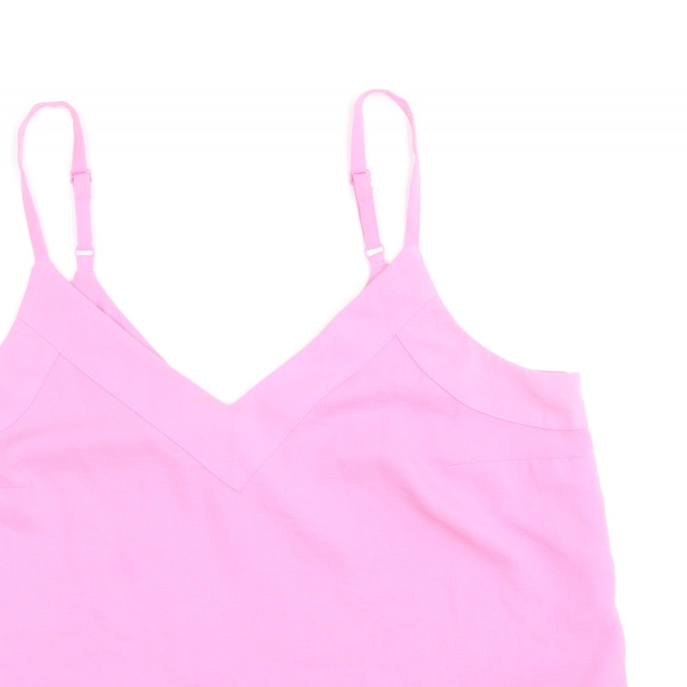 George Womens Pink Polyester Camisole Tank Size 12 V-Neck