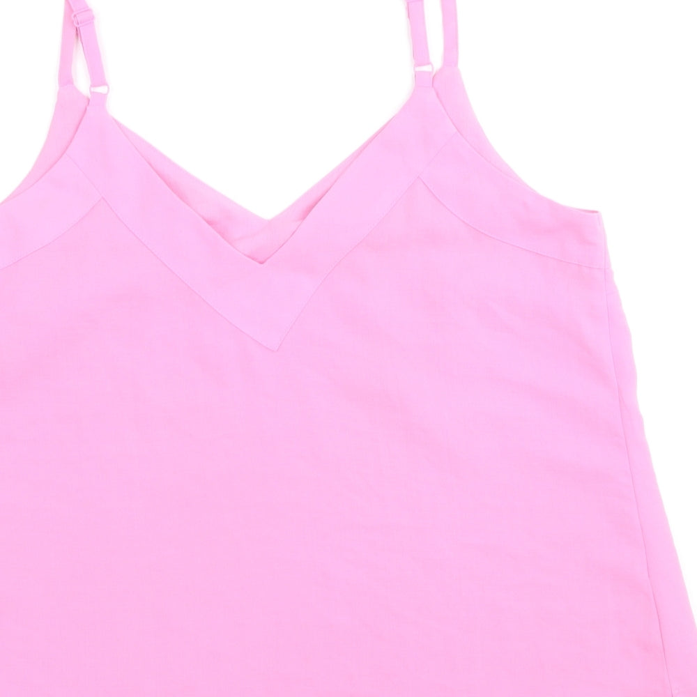 George Womens Pink Polyester Camisole Tank Size 12 V-Neck