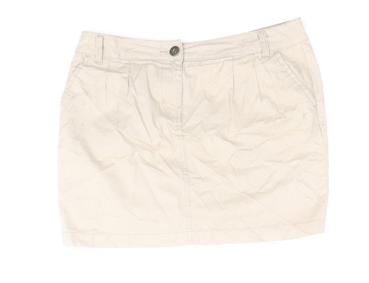 George Womens Brown Cotton Mini Skirt Size 12 Zip