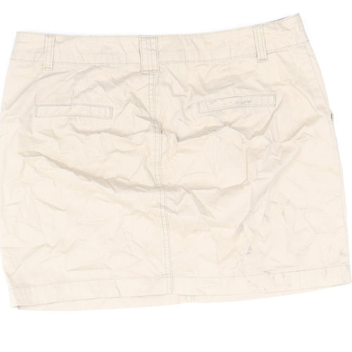 George Womens Brown Cotton Mini Skirt Size 12 Zip