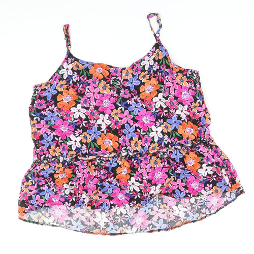 George Womens Multicoloured Floral Viscose Camisole Blouse Size 14 Scoop Neck