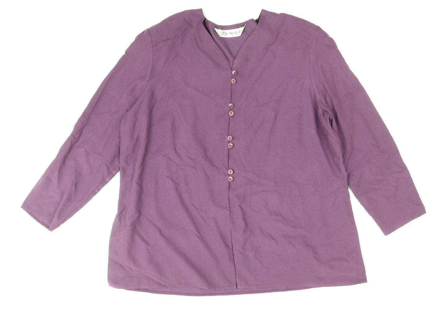 Berkertex Womens Purple Modal Basic Blouse Size 20 V-Neck