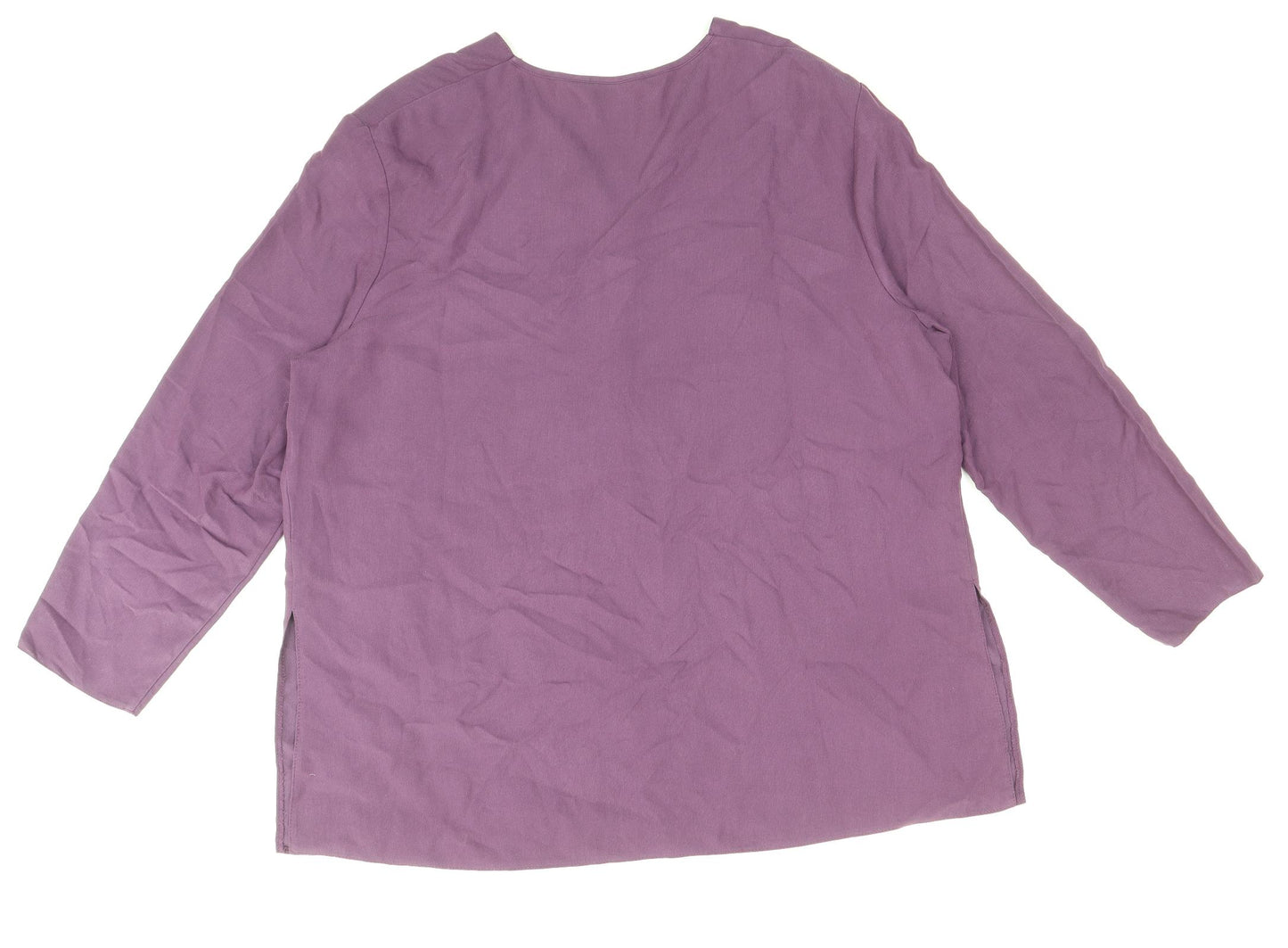 Berkertex Womens Purple Modal Basic Blouse Size 20 V-Neck