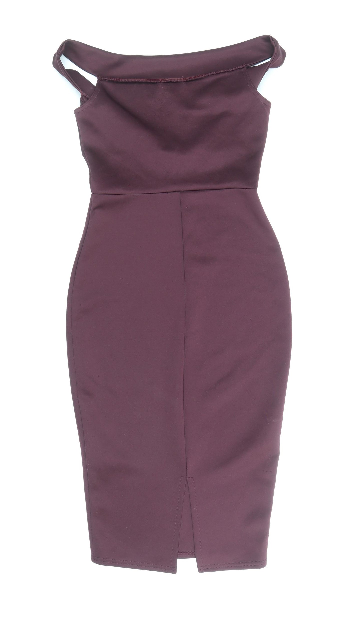 Boohoo Womens Purple Polyester Pencil Dress Size 8 Off the Shoulder Pullover
