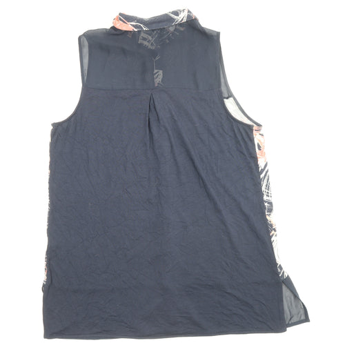 NEXT Womens Blue Viscose Basic Button-Up Size 16 Collared