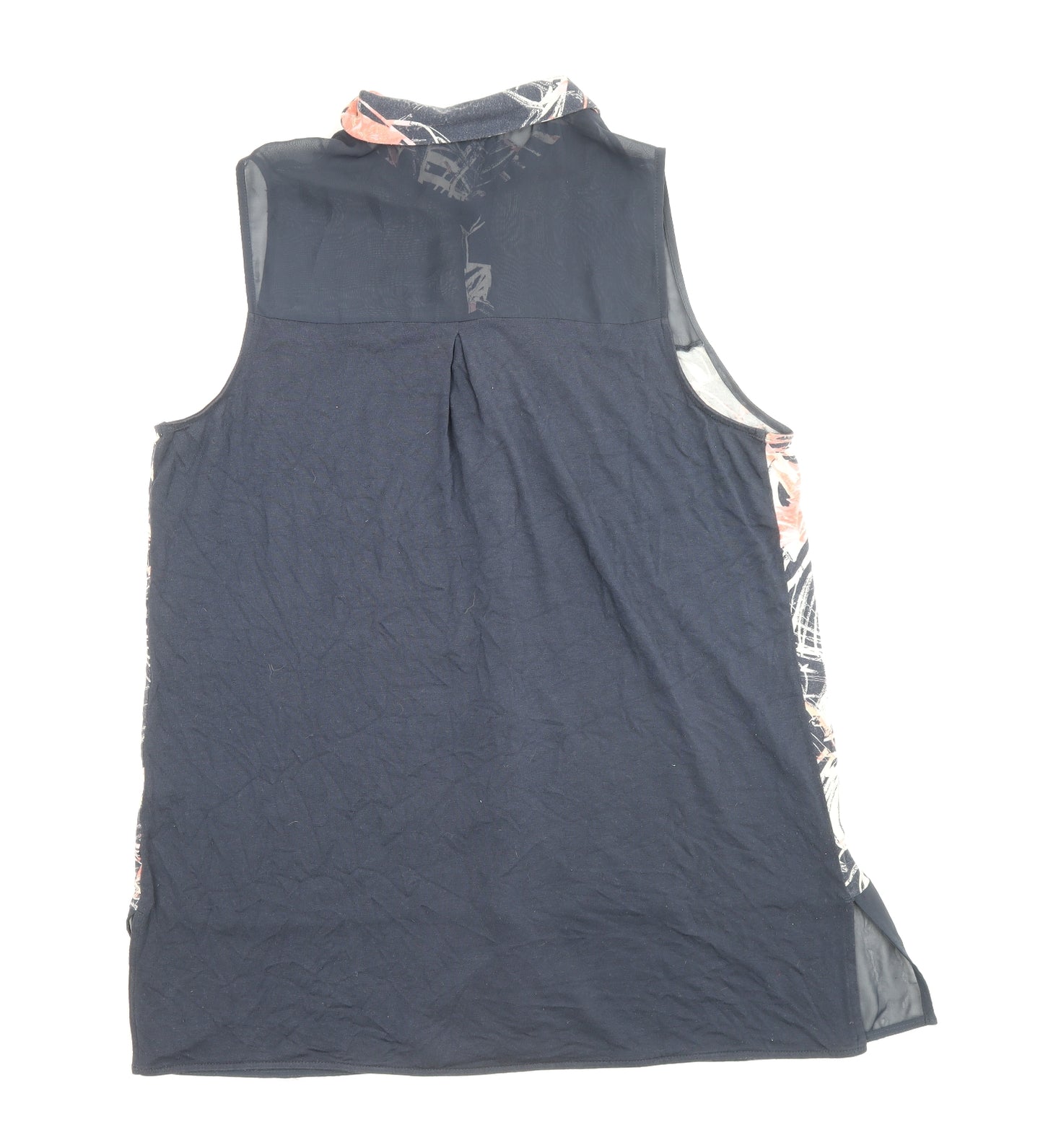 NEXT Womens Blue Viscose Basic Button-Up Size 16 Collared