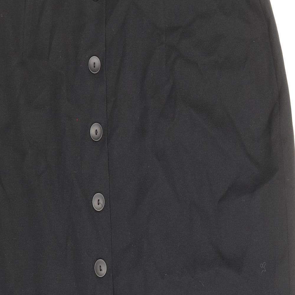 St Bernard Womens Black Polyester Straight & Pencil Skirt Size 16 Zip