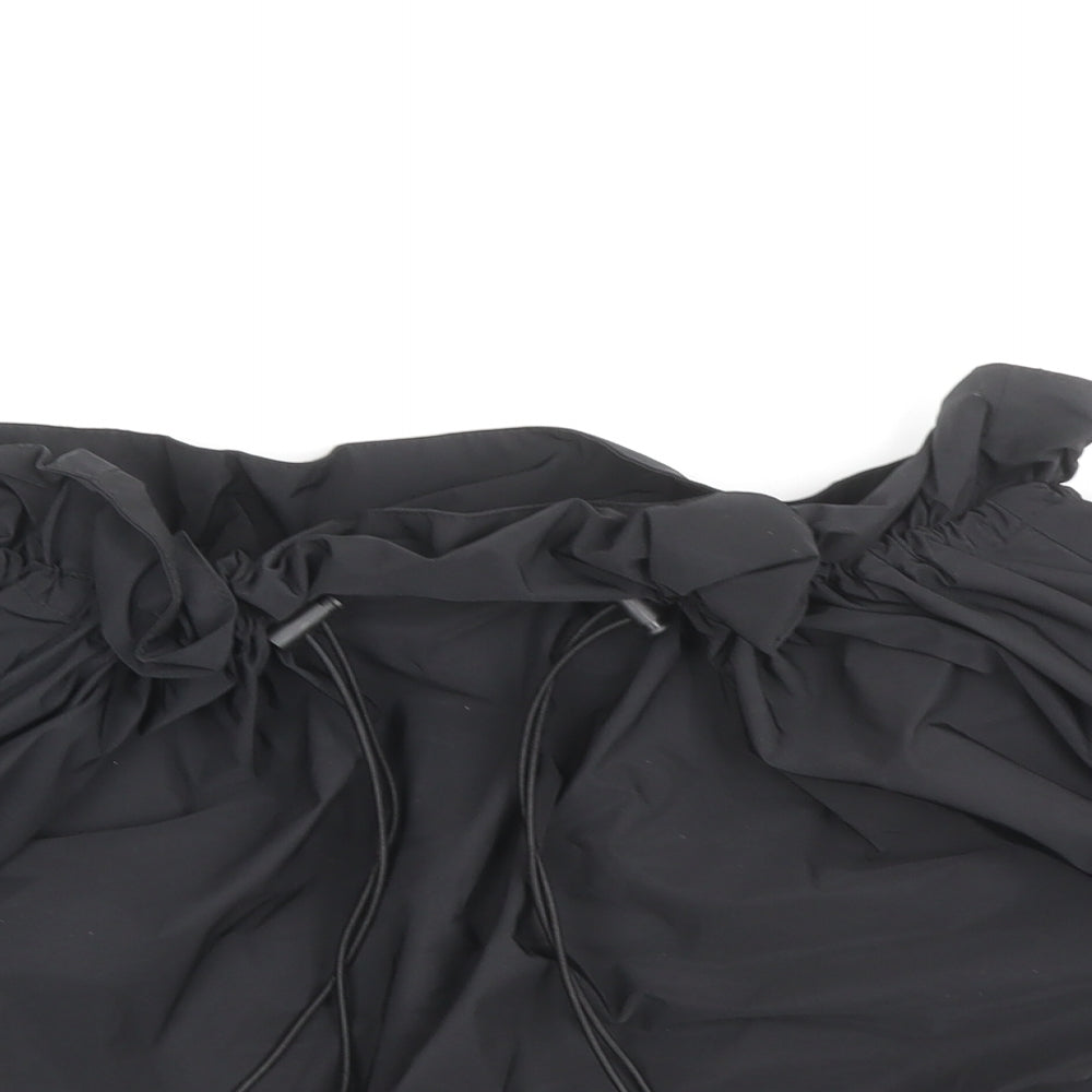 H&M Womens Black Polyester Mini Skirt Size XS Drawstring