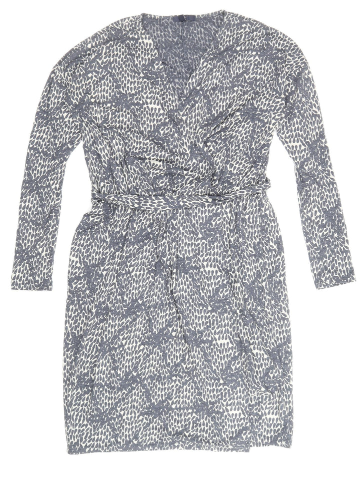 Gap Womens Blue Geometric Polyester A-Line Size M V-Neck Pullover