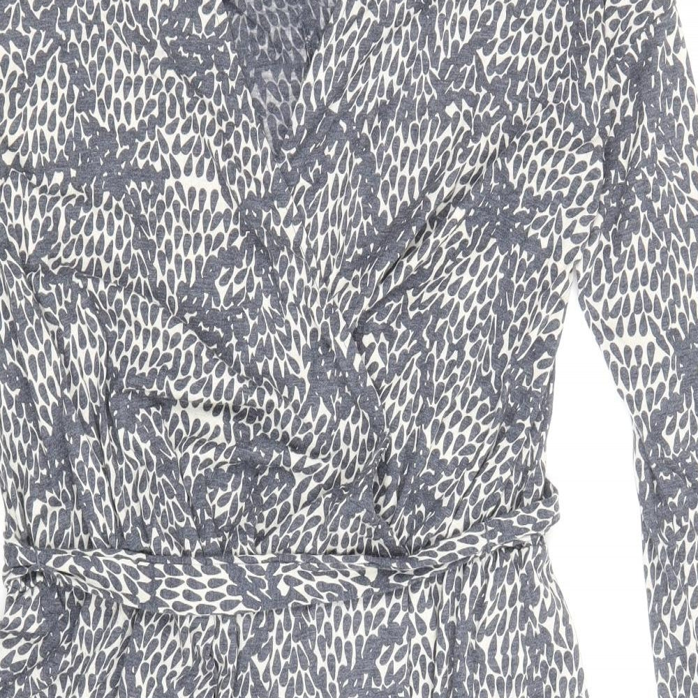 Gap Womens Blue Geometric Polyester A-Line Size M V-Neck Pullover