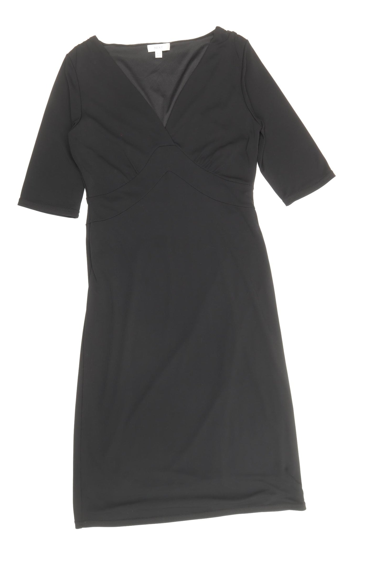 NEXT Womens Black Polyester Sheath Size 14 V-Neck Pullover