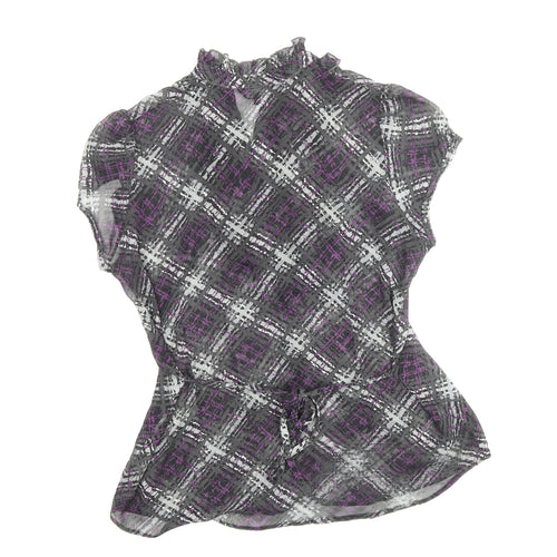 Papaya Womens Black Geometric Polyester Basic Blouse Size 16 V-Neck