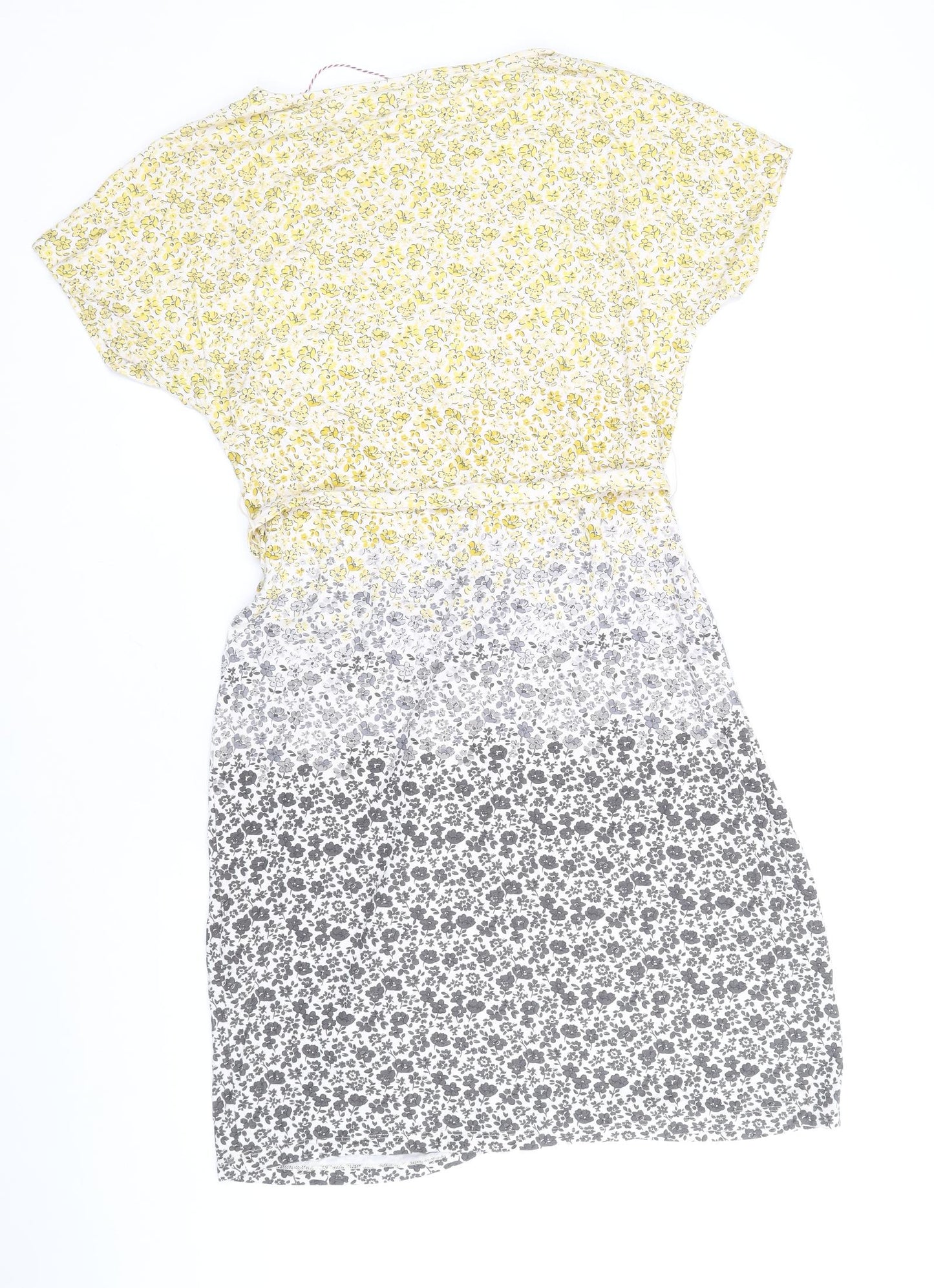 Cath Kidston Womens Yellow Floral Viscose Shift Size 10 Boat Neck Pullover