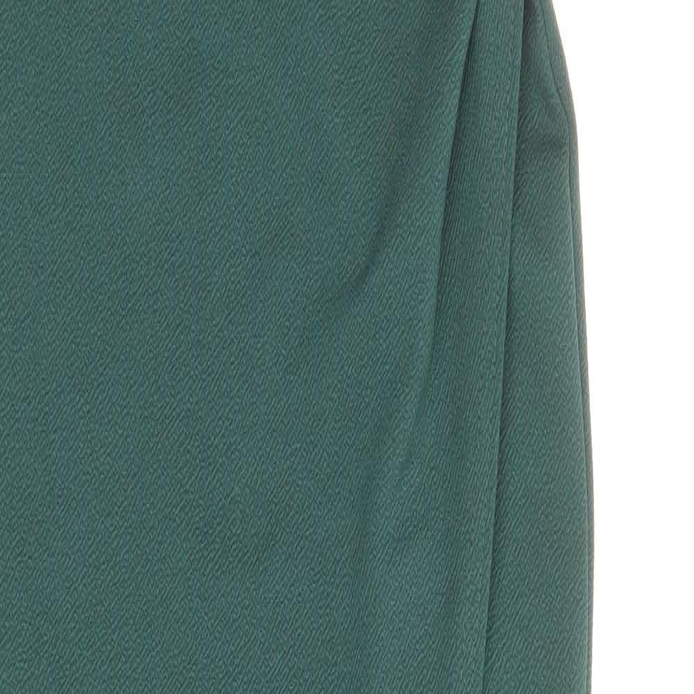 PRETTYLITTLETHING Womens Green Polyester Slip Dress Size 8 V-Neck Pullover