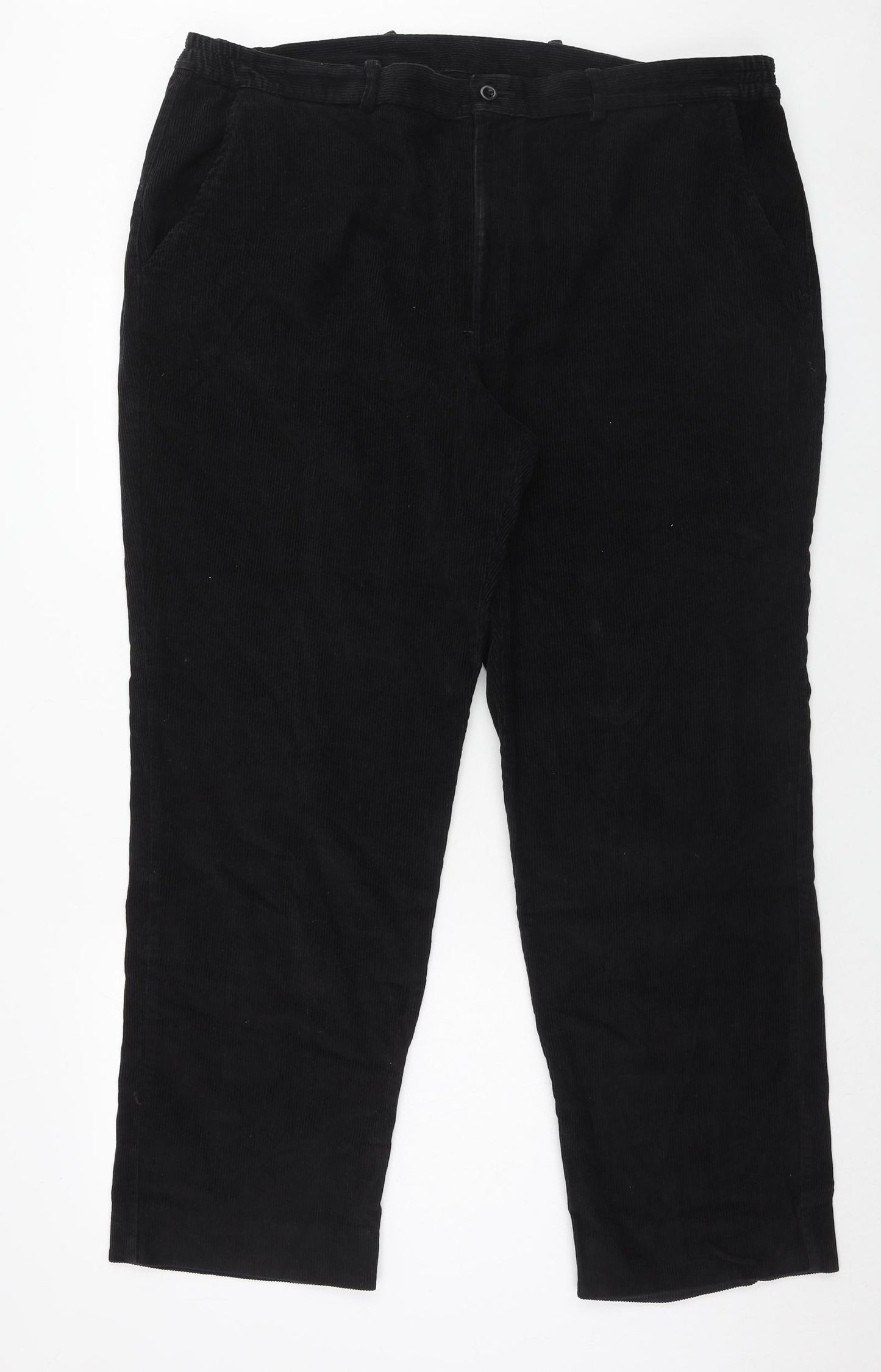 Bar Harbour Mens Black Cotton Chino Trousers Size 44 in Regular Button