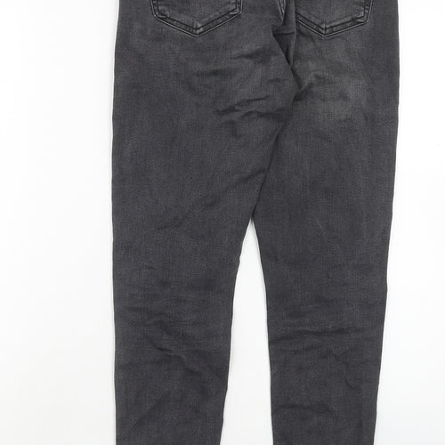 Topshop Womens Black Cotton Skinny Jeans Size 28 in Regular Button