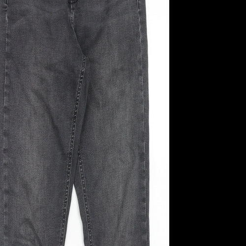 Topshop Womens Black Cotton Skinny Jeans Size 28 in Regular Button
