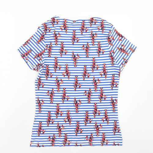 TU Womens Multicoloured Striped Cotton Basic T-Shirt Size 16 Round Neck - Lobster