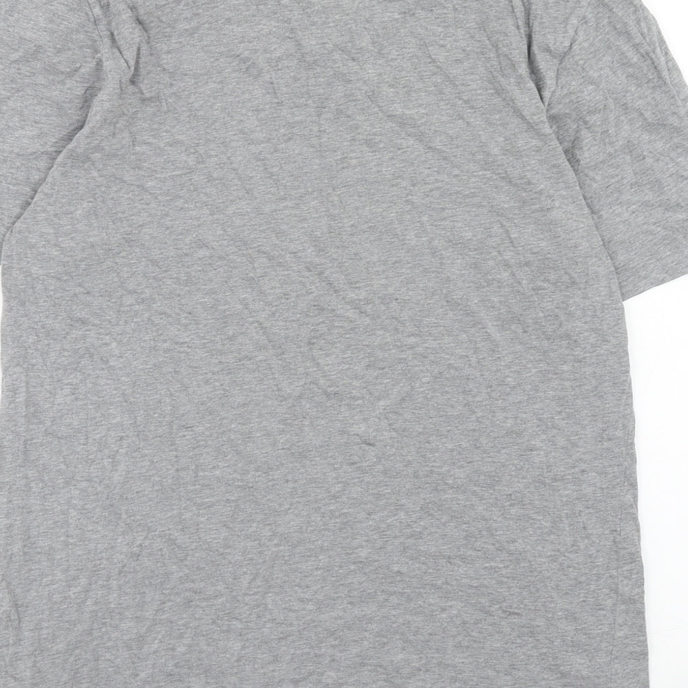 HUGO BOSS Mens Grey Cotton T-Shirt Size S Round Neck