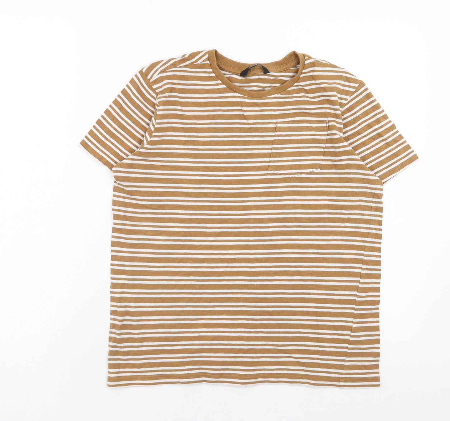 George Boys Multicoloured Striped Cotton Basic T-Shirt Size 13-14 Years Round Neck Pullover