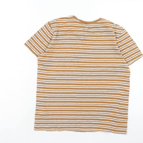George Boys Multicoloured Striped Cotton Basic T-Shirt Size 13-14 Years Round Neck Pullover